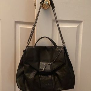 Kenneth Cole black chain satchel